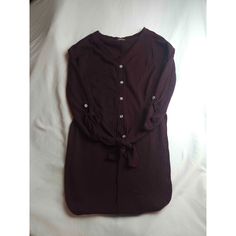 Anama Tunic Blouse Womens S Purple Knit Boho Grunge Indie Sleaze Fall Layering